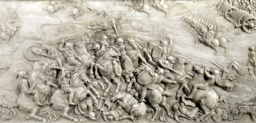 Die Schlacht von Agnadello, 14. Mai 1509, Detail vom Grabmal von Ludwig XII. (1462-1515) und Anne von Bretagne (1496-1533), 1515